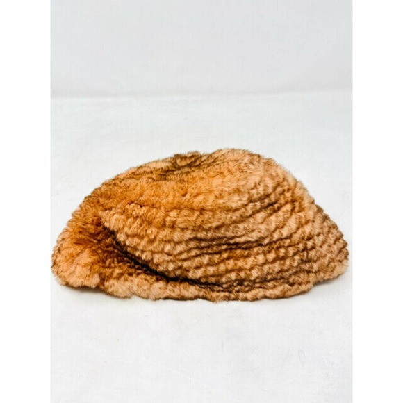 Unbranded Peach Rabbit Fur Winter Beanie Cap